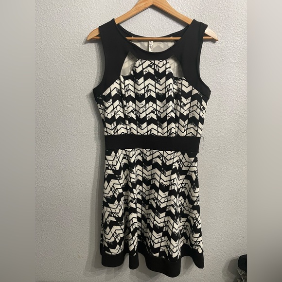 EUC Sz L Blk &White Andrea Dress - Picture 1 of 7